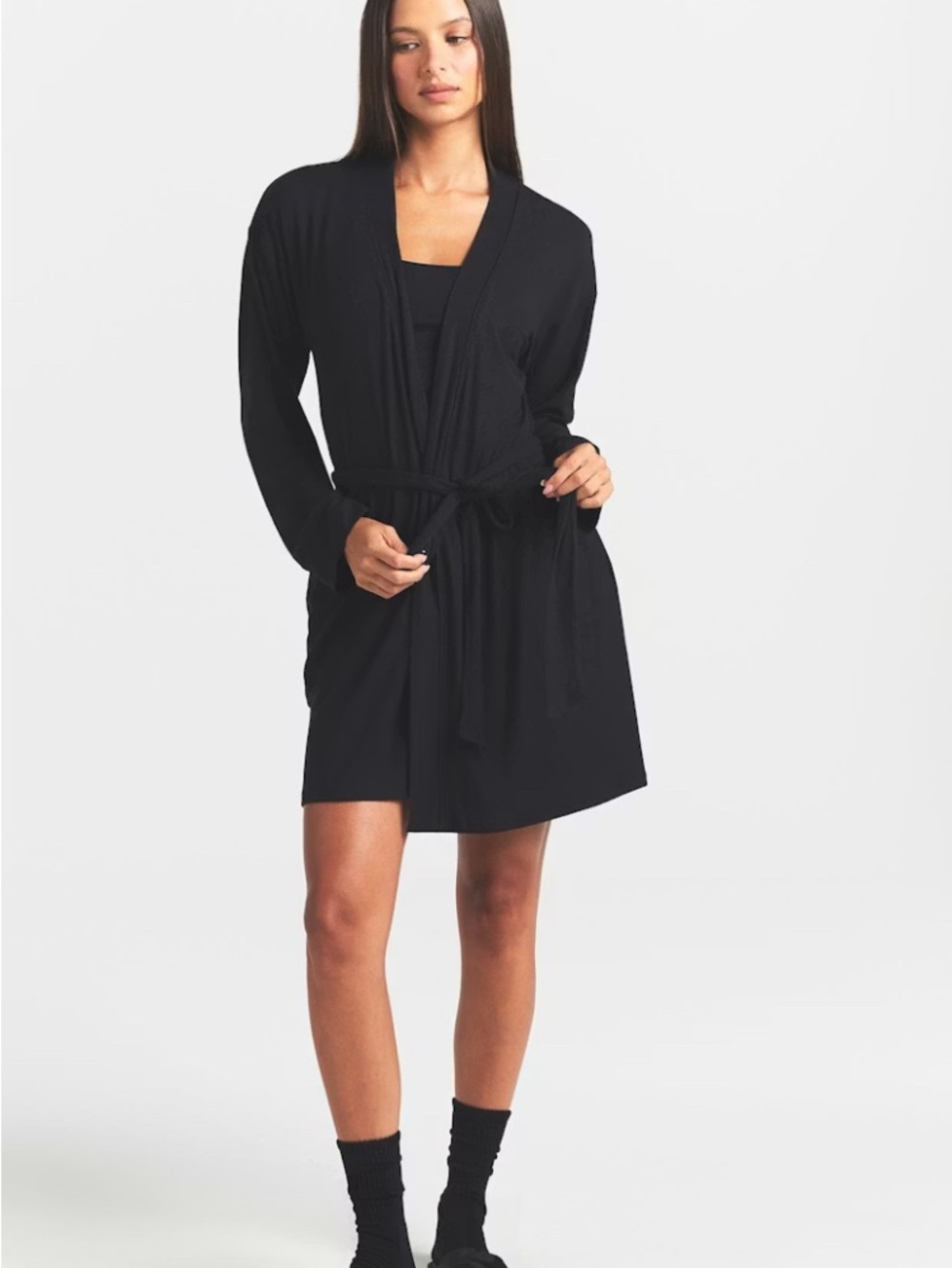 Black SKIMS Soft Lounge Robe in XL